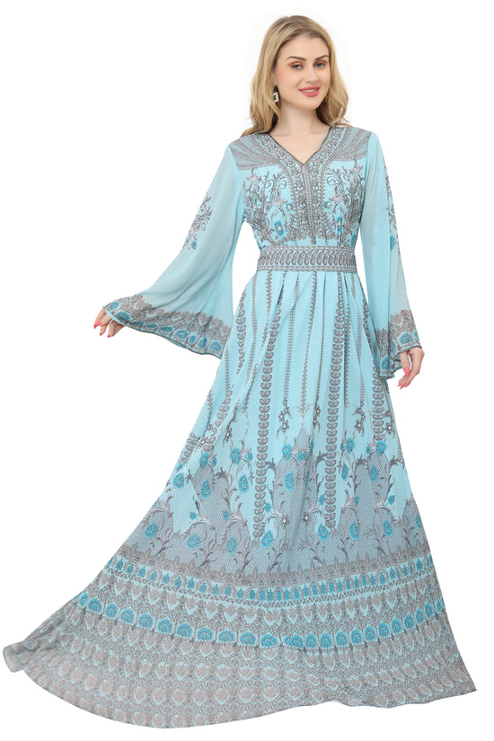 Digital Printed Long Kaftan Dress For Women