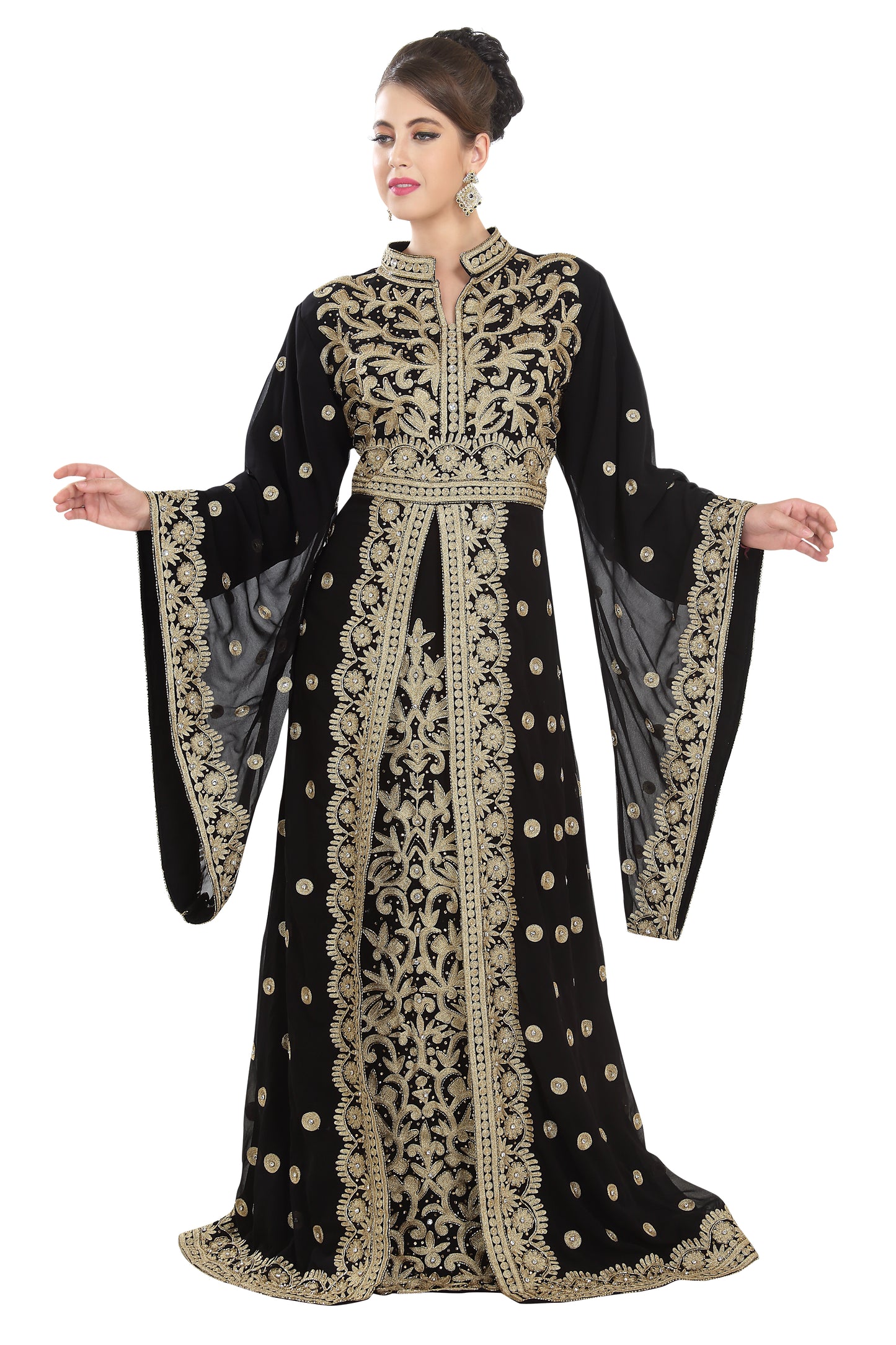 Arabian Djellaba Maxi Embroidered Dress - Maxim Creation