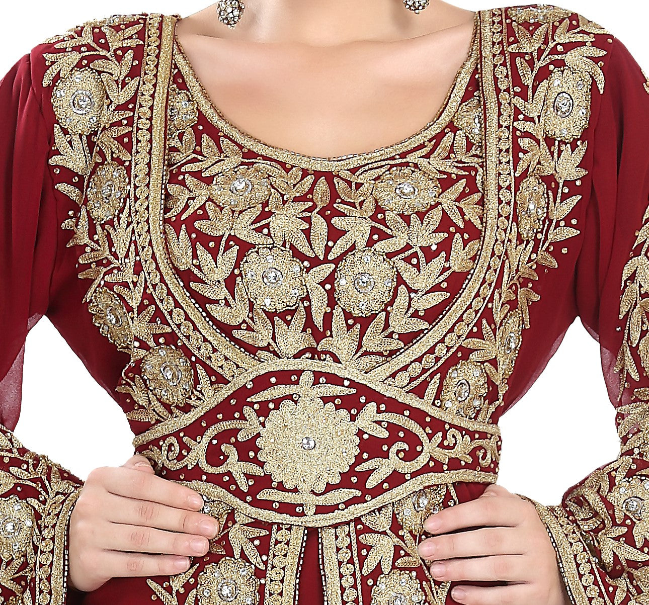 Traditional Kaftan Bell Sleeve Wedding Gown - Maxim Creation