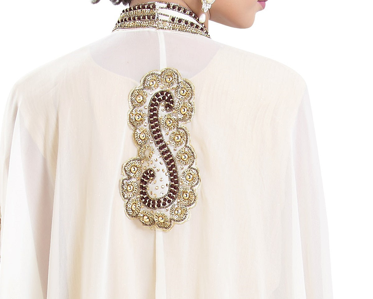 Abaya Kaftan in 3pcs Set Long Sleeve Wedding Gown - Maxim Creation