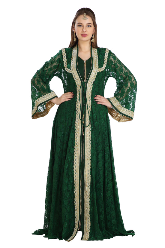Arabian Caftan Bridal Embroidered Gown - Maxim Creation