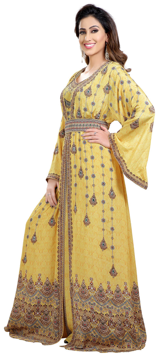 Dubai Caftan Hand Crafted Digital Printed Abaya Maxi - Maxim Creation