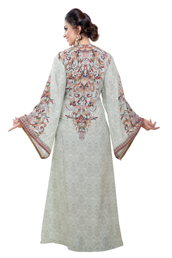 Persian Printed Maxi With Mix Embroidered Beads - Maxim Creation