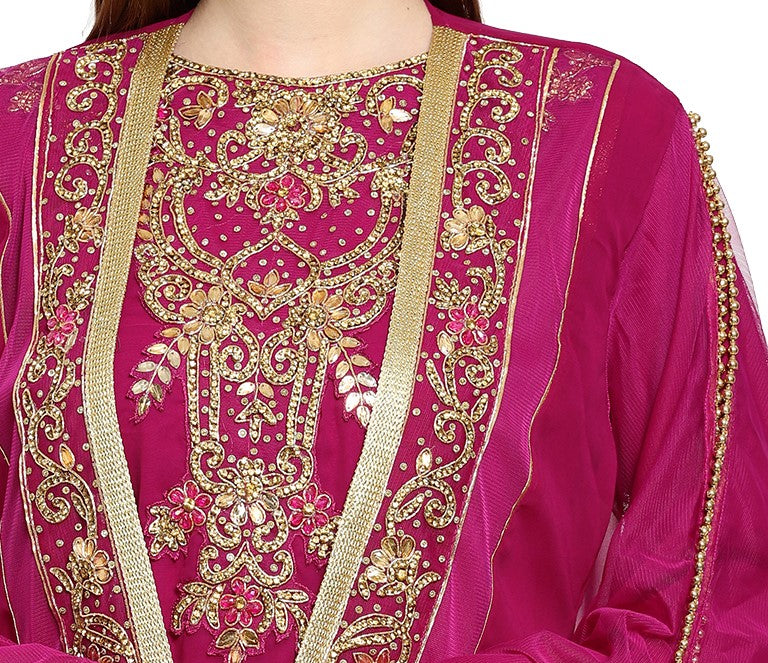 Henna Party Embroidered Maxi Dress - Maxim Creation