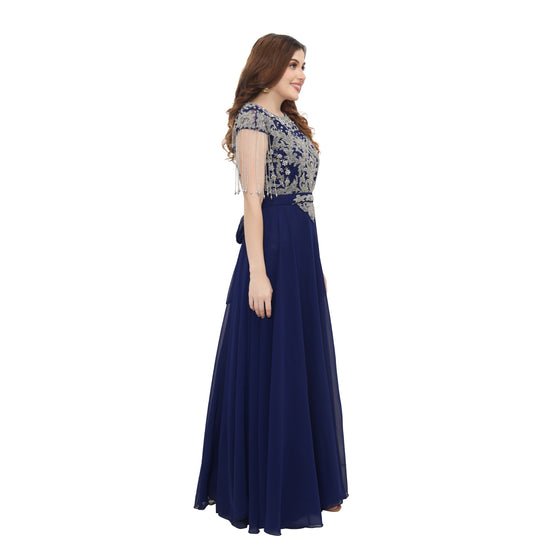 Women's Party Dress Embroidered Maxi Gown - Maxim Creation