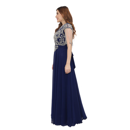 Women's Party Dress Embroidered Maxi Gown - Maxim Creation