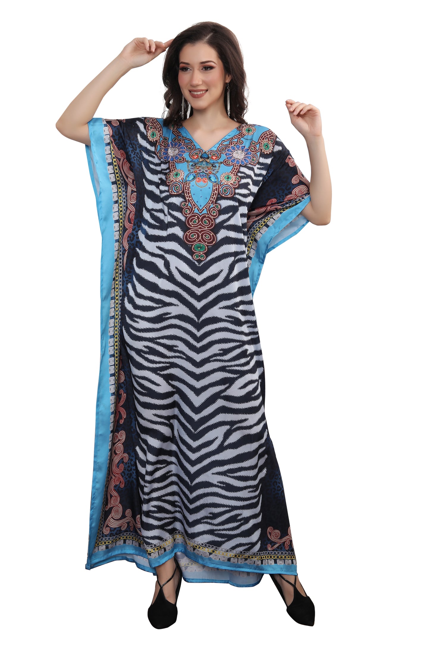 Dubai Kaftan Digital Printed Long Maxi Dress - Maxim Creation