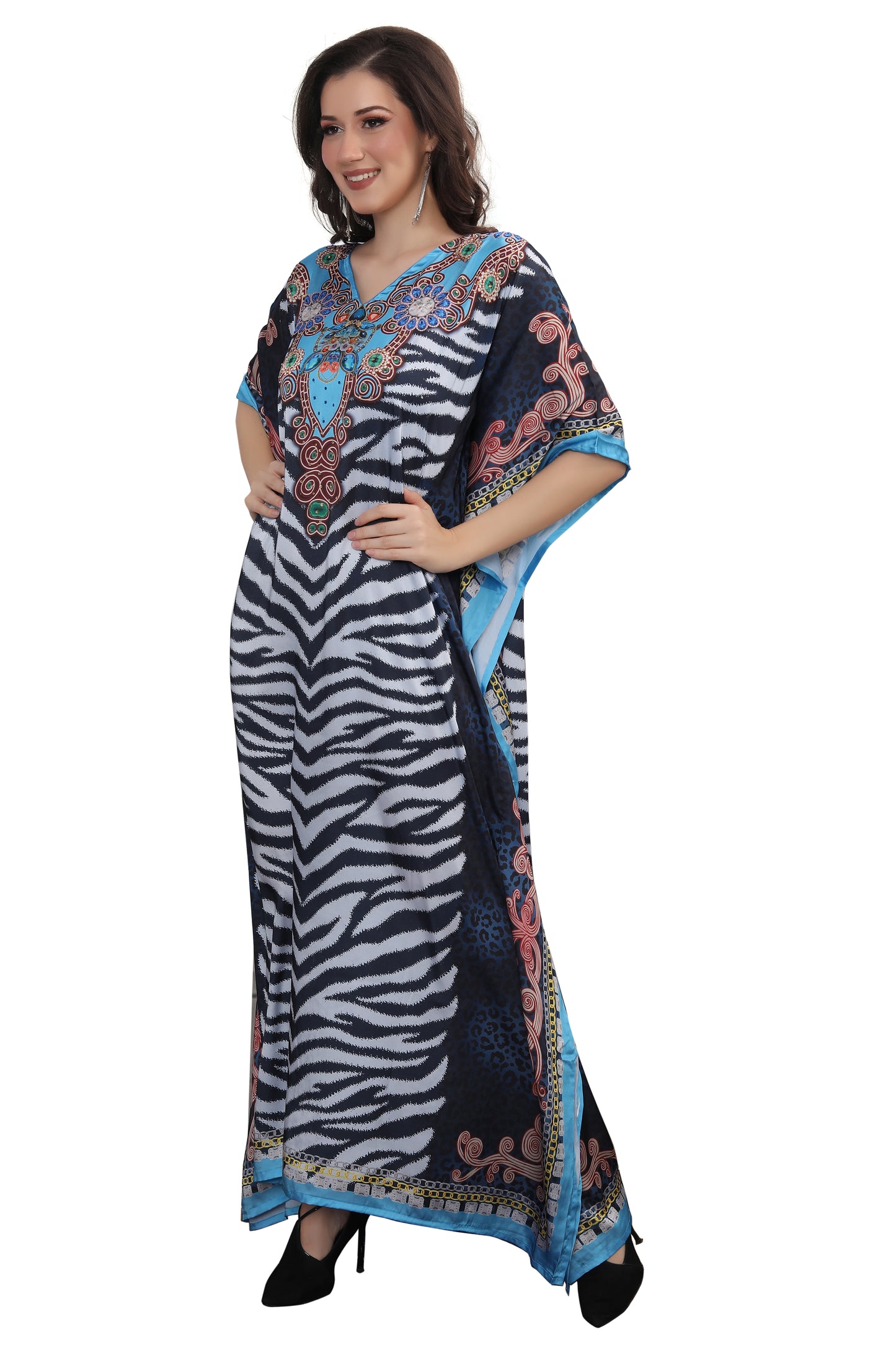 Dubai Kaftan Digital Printed Long Maxi Dress - Maxim Creation