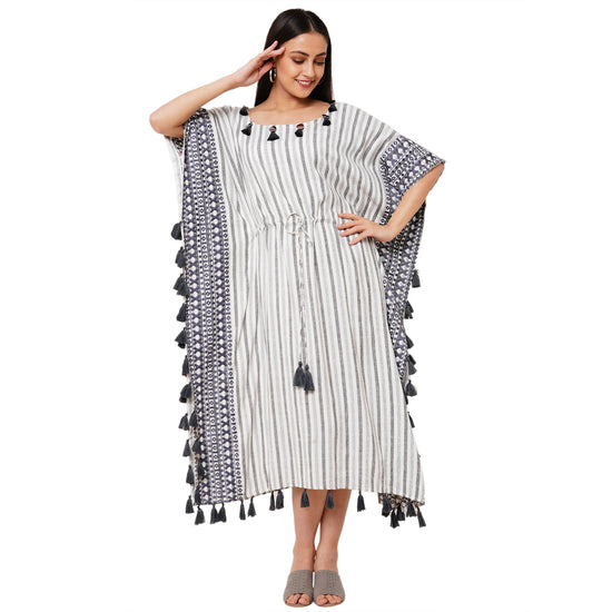 Striped Boho Caftan Beach Dress - Maxim Creation
