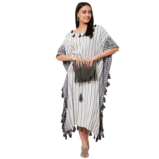 Striped Boho Caftan Beach Dress - Maxim Creation