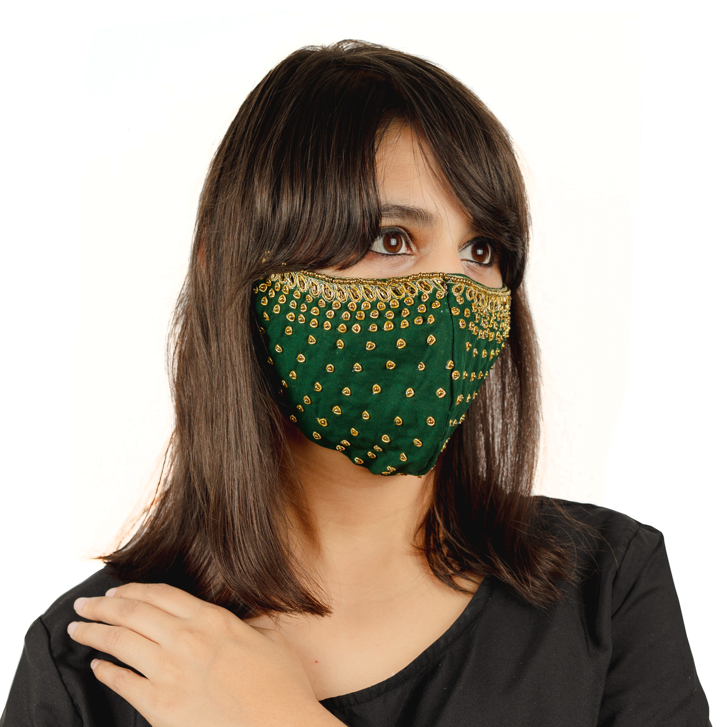 POLKA DOT Embroidered Face Mask (Pack of 1 set in 6 colours) - Maxim Creation